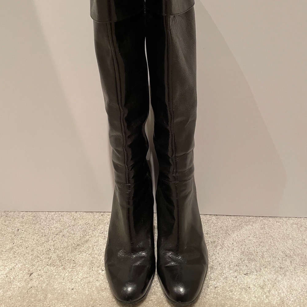 Enzo Angiolini Tall Black Leather Boots Size 6